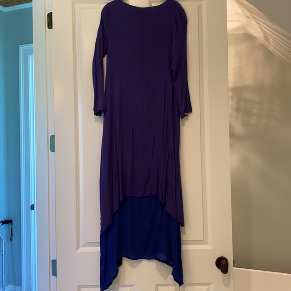 Purple & Navy, high-low, mermaid dress - Picture 3 of 5